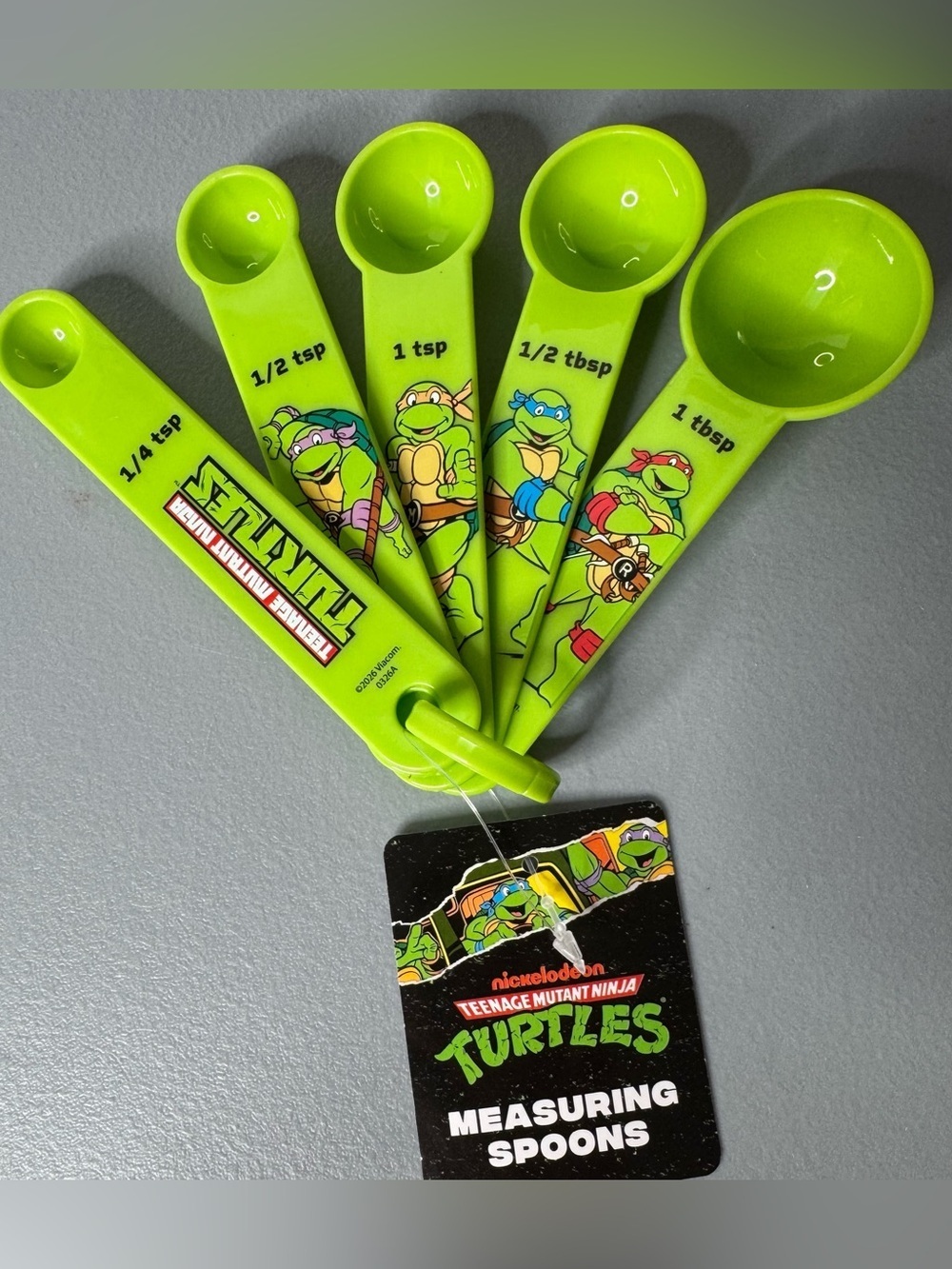 Nickelodeon Teenage Mutant Ninja Turtles Neon Lime Measuring Spoons novelty